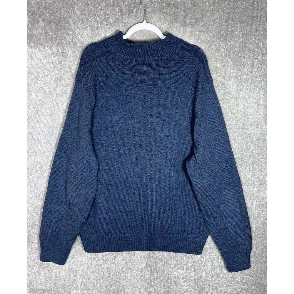 Eddie Bauer Sweater Mens Size XXXLT 3XLT Blue 1/4 Zip‎ Pullover Long Sleeve